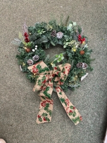 Artificial light up Christmas wreath 2