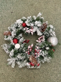 Artificial light up Christmas wreath